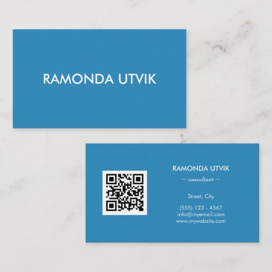 Carte De Visite Élégant Moderne avec code QR (Devant / Derrière)