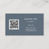 Carte De Visite Élégant Moderne avec code QR (Dos)