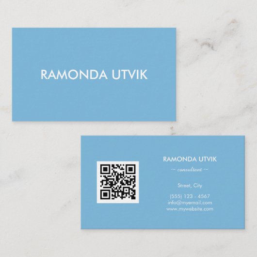 Carte De Visite Élégant Moderne avec code QR (Devant / Derrière)