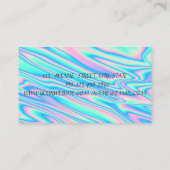 Carte De Visite Elégant moderne, Bande, Confetti Argent, Holograph (Dos)