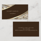 Carte De Visite Élégant moderne, Bande d'or, Pierre de marbre (Devant / Derrière)