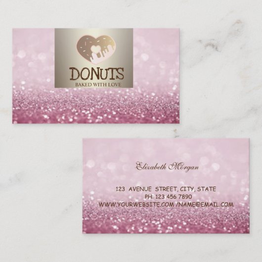 Carte De Visite Elégant moderne, Bokeh Parties scintillant, Poussi (Devant / Derrière)