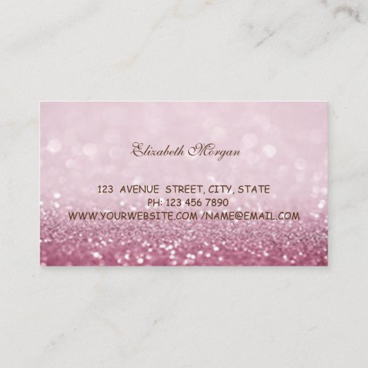 Carte De Visite Elégant moderne, Bokeh Parties scintillant, Poussi (Dos)