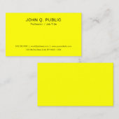 Carte De Visite Élégant moderne brillant néon jaune brillant (Devant / Derrière)