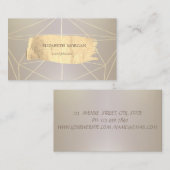 Carte De Visite Élégant Moderne Brosse Or Stroke géométrique (Devant / Derrière)