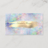 Carte De Visite Élégant moderne, Brosse Or Stroke Opal (Devant)