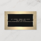 Carte De Visite Elégant moderne, Cadre noir, Confetti, Brosse de m (Dos)