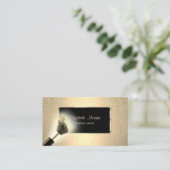 Carte De Visite Elégant moderne, Cadre noir, Confetti, Brosse de m (Debout devant)