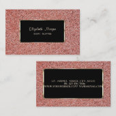 Carte De Visite Élégant, Moderne, Cadre Noir, Marbre Rouge (Devant / Derrière)