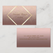 Carte De Visite Elégant moderne, Cadre Or, Confetti (Devant / Derrière)