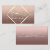 Carte De Visite Elégant moderne, Cadre Or, Confetti, Ciseaux (Devant / Derrière)