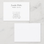 Carte De Visite Élégant Moderne Calligraphie Script Design simple (Devant / Derrière)