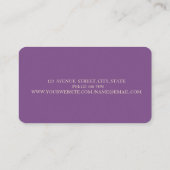 Carte De Visite Élégant Moderne Cercle Violet, Or (Dos)