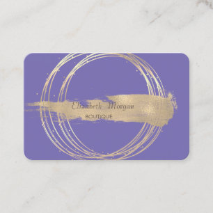 Carte De Visite Élégant Moderne Cercles Dorés Coup de Pinceau Viol