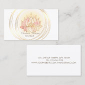 Carte De Visite Élégant Moderne, Cercles Dorés Lotus Élégant (Devant / Derrière)