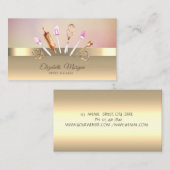 Carte De Visite Élégant Moderne Chic Boulangerie Outils Or (Devant / Derrière)