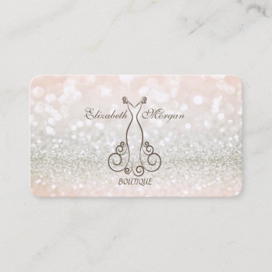 Carte De Visite Élégant Moderne Chic Glitterie Proffesional, Robe (Devant)