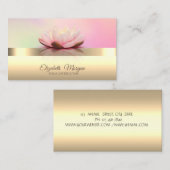 Carte De Visite Élégant Moderne Chic Lotus Flower Yoga Instructeur (Devant / Derrière)