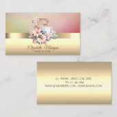 Carte De Visite Elégant Moderne Chic Mixer Fleurs Roses (Devant / Derrière)