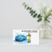 Carte De Visite Élégant moderne | Code QR de nettoyage et de détai (Debout devant)