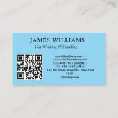 Carte De Visite Élégant moderne | Code QR de nettoyage et de détai (Dos)
