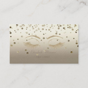 Carte De Visite Elégant Moderne, Confetti, Faux Lashes Glitterie