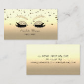 Carte De Visite Elégant Moderne, Confetti, Glitterie Or Faux Lashe (Devant / Derrière)