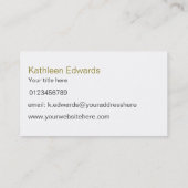 Carte De Visite Élégant moderne couleur or et rose professionnel (Dos)