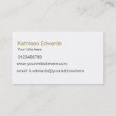 Carte De Visite Élégant moderne couleur or et rose professionnel (Dos)