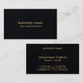 Carte De Visite Elégant moderne couleur or Texte professionnel noi (Devant / Derrière)