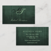 Carte De Visite Élégant moderne Dark Green Métal rustique noir (Devant / Derrière)
