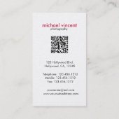 Carte de visite élégant/moderne de photographie (Dos)