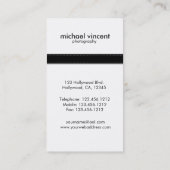Carte de visite élégant/moderne de photographie (Dos)