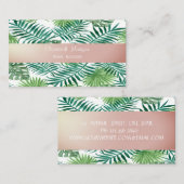 Carte De Visite Élégant Moderne de Style Tropical, Feuilles de Pal (Devant / Derrière)