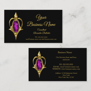 Carte De Visite Élégant Moderne Design élégant Magenta Jewel Gold 