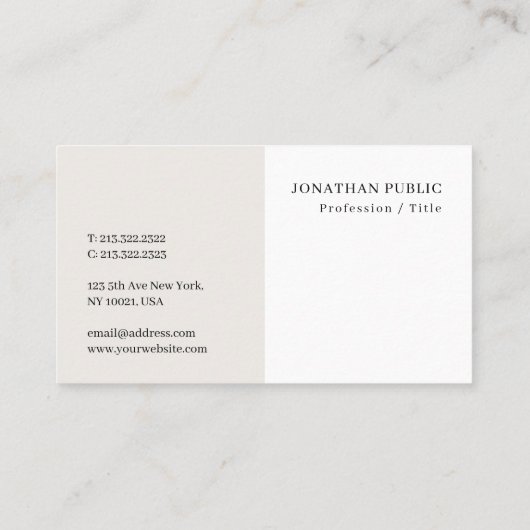 Carte De Visite Élégant moderne design élégant Modèle professionne (Dos)