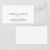 Carte De Visite Elégant Moderne Design Simple Plat Blanc tendance (Devant / Derrière)