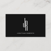 Carte De Visite Élégant Moderne Deux Monogramme Initial (Devant)