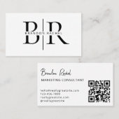 Carte De Visite Élégant moderne Deux Monogramme initial Profession (Devant / Derrière)