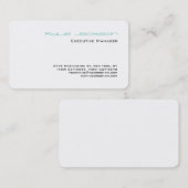 Carte De Visite Élégant moderne élégant noir blanc bleu (Devant / Derrière)