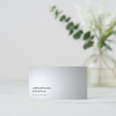 Carte De Visite Élégant moderne élégant sobre Silver Professional (Debout devant)