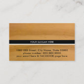 Carte De Visite élégant, moderne & élégant texture bois profession (Dos)