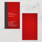 Carte De Visite Élégant moderne élégant Vertical Gris Rouge Gris (Devant / Derrière)