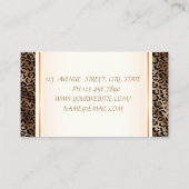 Carte De Visite Élégant moderne, Empreinte de léopard Parties scin (Dos)