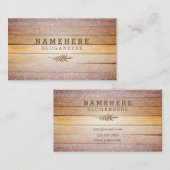 Carte de visite élégant moderne en bois de parties (Devant / Derrière)