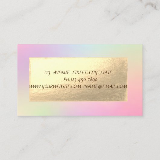 Carte De Visite Élégant moderne en dentelle d'or Ombre (Dos)