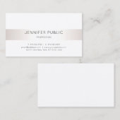 Carte De Visite Élégant Moderne Épuré Faux Argent Simple Luxe Chic (Devant / Derrière)