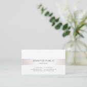 Carte De Visite Élégant Moderne Épuré Faux Argent Simple Luxe Chic (Debout devant)
