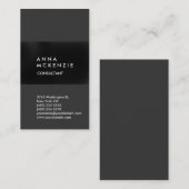 Carte De Visite Élégant, moderne et élégant, Gris Vertical (Devant / Derrière)