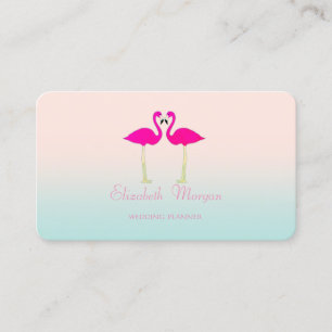 Carte De Visite Élégant Moderne Féminin Drôle, Flamants Roses Amou